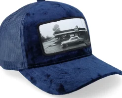 Car & Drive-through Velvet Navy A-Frame Trucker - Calza Pennello