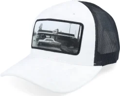 Car & Drive-through Velvet White/Black A-Frame Trucker - Calza Pennello