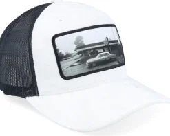 Car & Drive-through Velvet White/Black A-Frame Trucker - Calza Pennello