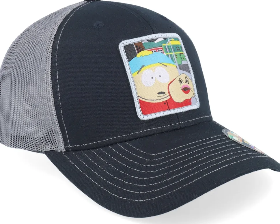Cartman Hand Puppet Patch Black/Grey Trucker - South Park