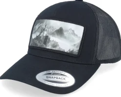 Castle On The Mountains Black A-Frame Trucker - Iconic