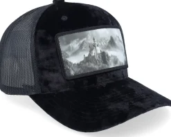 Castle On The Mountains Velvet Black A-Frame Trucker - Calza Pennello