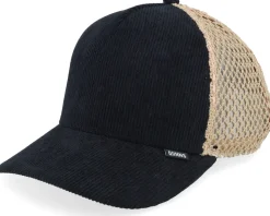 Casual Corduroy Mesh Black/Bisque A-Frame Trucker - Djinns