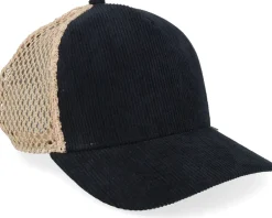 Casual Corduroy Mesh Black/Bisque A-Frame Trucker - Djinns