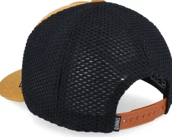Casual Corduroy Mesh Cognac/Black A-Frame Trucker - Djinns