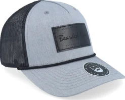 Casual Logo Black Patch Heather Grey/Black Rope A-Frame Trucker - Bearded Man