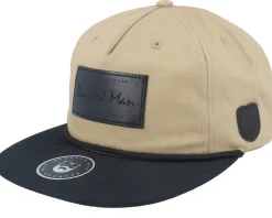 Casual Logo Black Patch Khaki/Black Rope Snapback - Bearded Man