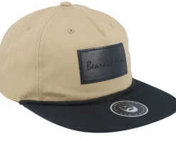 Casual Logo Black Patch Khaki/Black Rope Snapback - Bearded Man