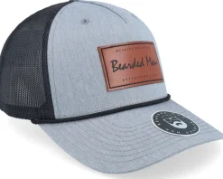 Casual Logo Brown Patch Heather Grey/Black Rope A-Frame Trucker - Bearded Man