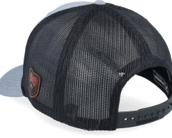 Casual Logo Brown Patch Heather Grey/Black Rope A-Frame Trucker - Bearded Man