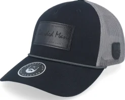 Casual Logo Brown Patch Heather Grey/Black Rope A-Frame Trucker - Bearded Man