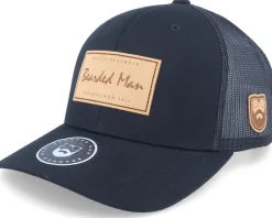 Casual Logo Patch Black Trucker - Bearded Man