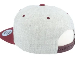 Cat In Mug Heather Grey/Maroon Snapback - Iconic