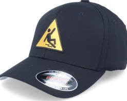 Caution Slippery Floor Sign Patch Black - Flexfit