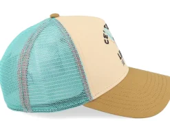 Celebrate Naked Tuqouise/Sand/Brown A-Frame Trucker - Coastal