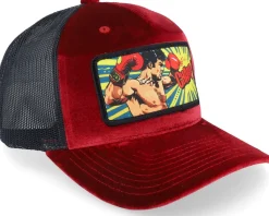 Champ Boxer Pop Art Velvet Red/Black A-Frame Trucker - Calza Pennello