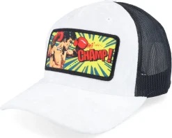 Champ Boxer Pop Art Velvet White/Black A-Frame Trucker - Calza Pennello