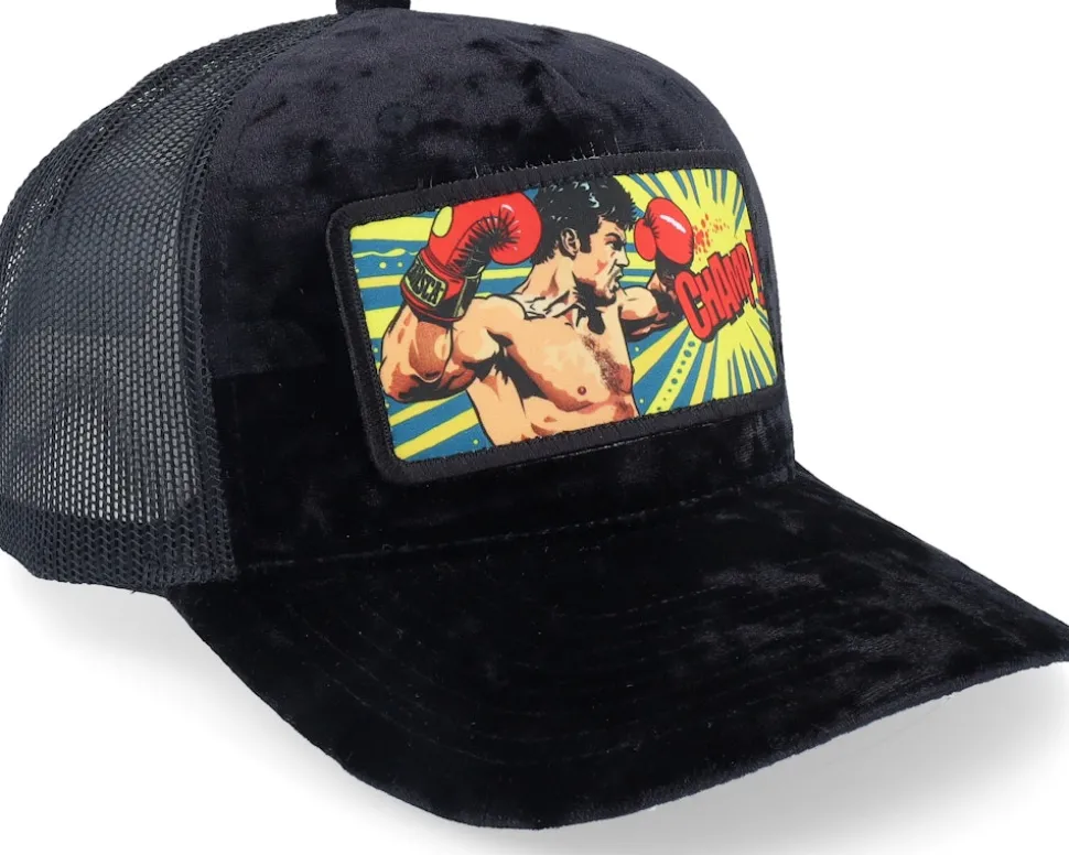 Champ Boxer Pop Art Velvet Black A-Frame Trucker - Calza Pennello