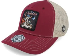 Chaotic Evil Box Patch Maroon/Khaki Trucker - Critiql Hit