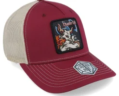 Chaotic Evil Box Patch Maroon/Khaki Trucker - Critiql Hit