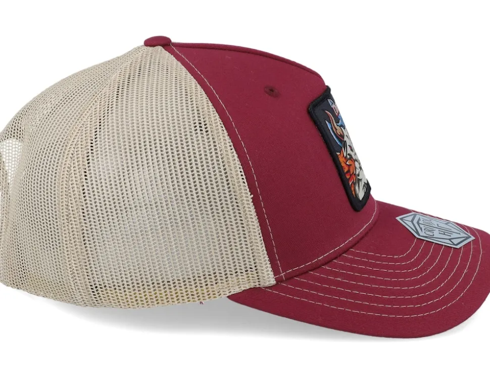Chaotic Evil Box Patch Maroon/Khaki Trucker - Critiql Hit