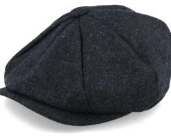 Charcoal Marl Melton Wool Baker Boy Flat Cap - Beechfield