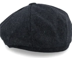 Charcoal Marl Melton Wool Baker Boy Flat Cap - Beechfield