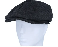 Charcoal Marl Melton Wool Baker Boy Flat Cap - Beechfield