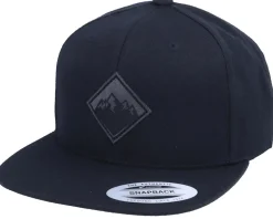 Charcoal Mountain Diamond Patch Black Snapback - Wild Spirit
