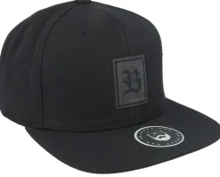 Charcoal Old English B Patch Black Snapback - Bearded Man