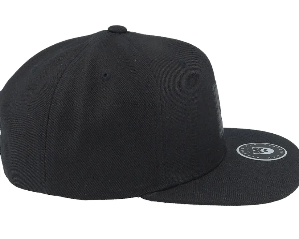 Charcoal Old English B Patch Black Snapback - Bearded Man
