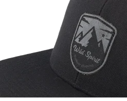 Charcoal Shield Peak Black Snapback - Wild Spirit