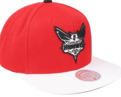 Charlotte Hornets Cardinal Red 2 Tone Scarlet/white Snapback - Mitchell & Ness