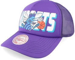 Charlotte Hornets Billboard Hwc Purple Trucker - Mitchell & Ness