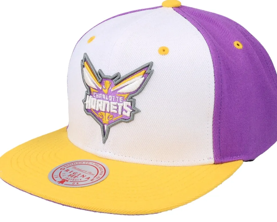 Charlotte Hornets Brotherhood Nba White/purple Snapback - Mitchell & Ness