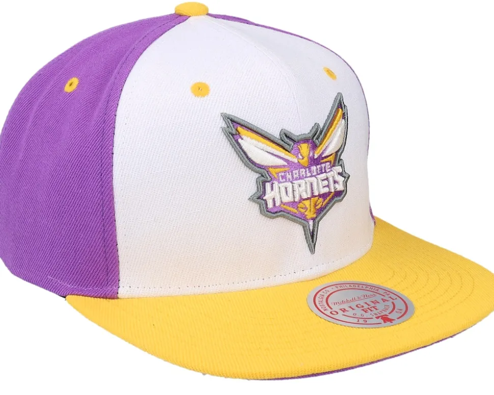 Charlotte Hornets Brotherhood Nba White/purple Snapback - Mitchell & Ness