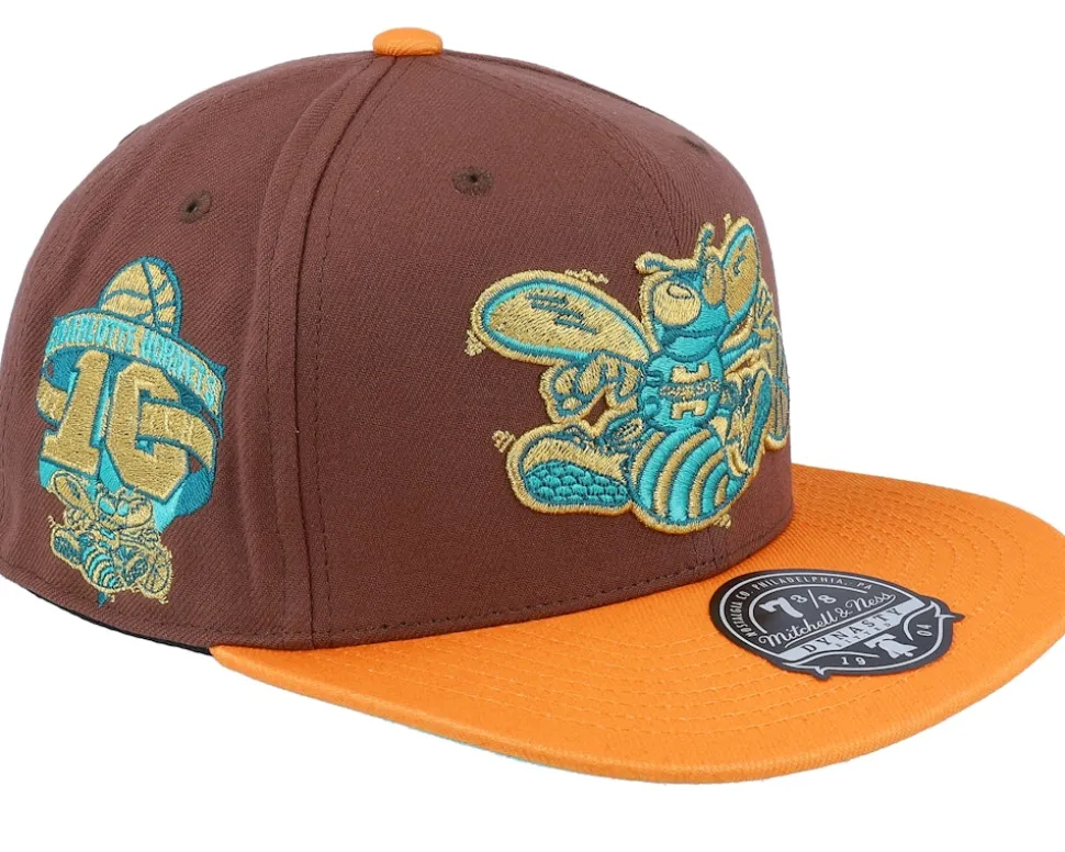 Charlotte Hornets Copper Top Brown Fitted - Mitchell & Ness