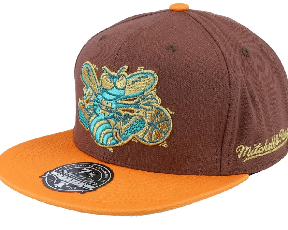 Charlotte Hornets Copper Top Brown Fitted - Mitchell & Ness