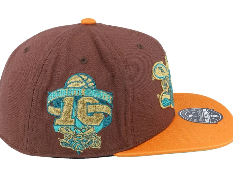 Charlotte Hornets Copper Top Brown Fitted - Mitchell & Ness