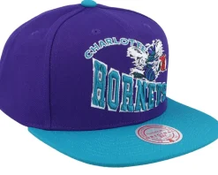 Charlotte Hornets Crooked Path Purple Snapback - Mitchell & Ness