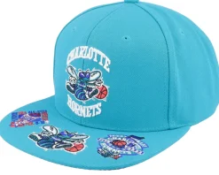 Charlotte Hornets Front Face Teal Snapback - Mitchell & Ness
