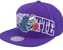 Charlotte Hornets Full Frontal Purple Snapback - Mitchell & Ness