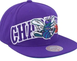 Charlotte Hornets Full Frontal Purple Snapback - Mitchell & Ness