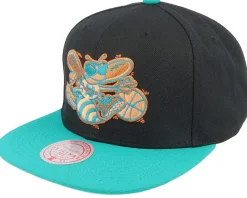 Charlotte Hornets Make Cents Black/Teal Snapback - Mitchell & Ness