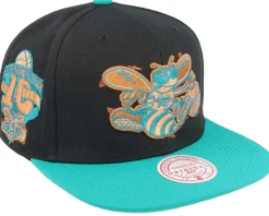 Charlotte Hornets Make Cents Black/Teal Snapback - Mitchell & Ness