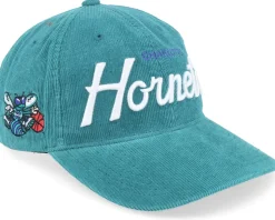 Charlotte Hornets Montage Corduroy Teal Adjustable - Mitchell & Ness