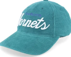Charlotte Hornets Montage Corduroy Teal Adjustable - Mitchell & Ness