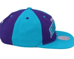 Charlotte Hornets Pinwheel Of Fortune Teal/Purple Snapback - Mitchell & Ness