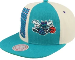 Charlotte Hornets Pop Panel Hwc Off White/Teal Snapback - Mitchell & Ness