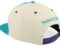 Charlotte Hornets Pop Panel Hwc Off White/Teal Snapback - Mitchell & Ness